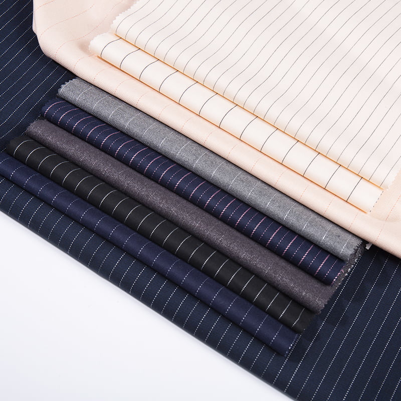 FX55478 Popular Stripe Design Customize Poly Viscose With Stretch Fabric For Suit And Blazers