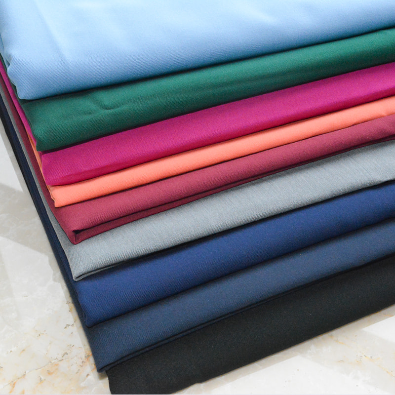 FX50316 Soft Handfeeling Plain Dyed Polyester Rayon 4 Way Stretch Twill Fabric For Scrubs And Medical Uniforms