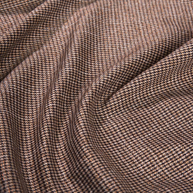 FX54372 Yarn Dyed Customize Houndstooth Design Poly Rayon Spandex Woven Fabric For Suit And Uniforms