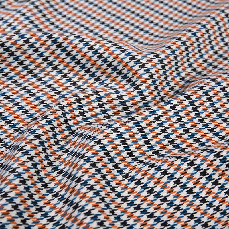 FX54372 Yarn Dyed Customize Houndstooth Design Poly Rayon Spandex Woven Fabric For Suit And Uniforms