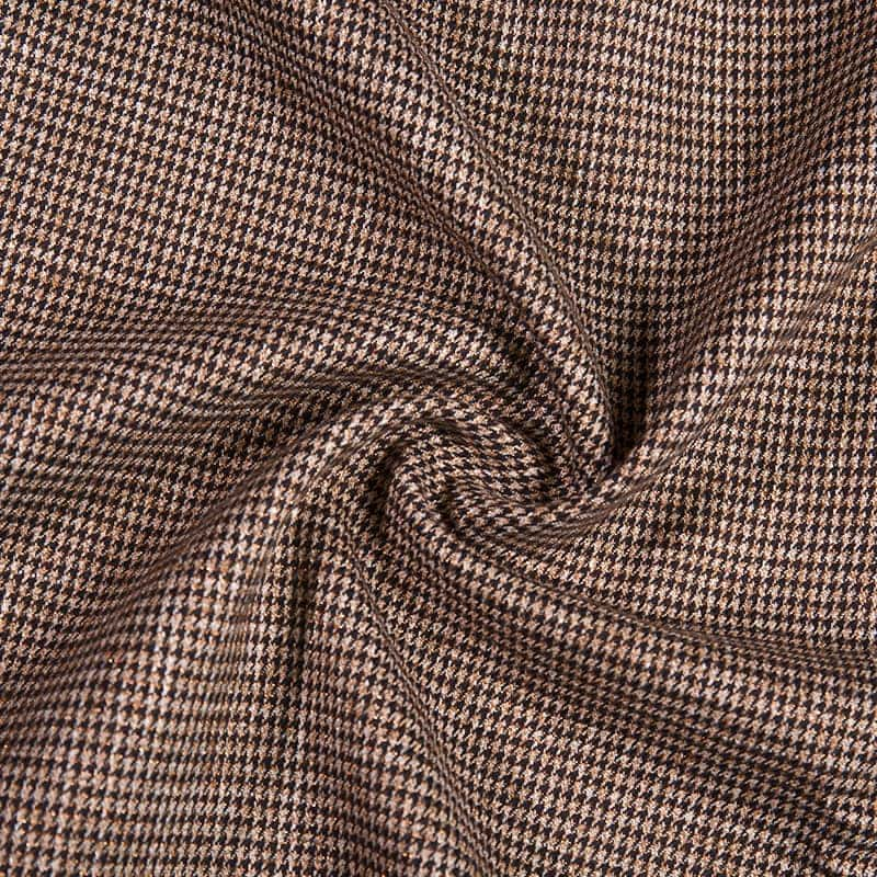 FX54372 Yarn Dyed Customize Houndstooth Design Poly Rayon Spandex Woven Fabric For Suit And Uniforms