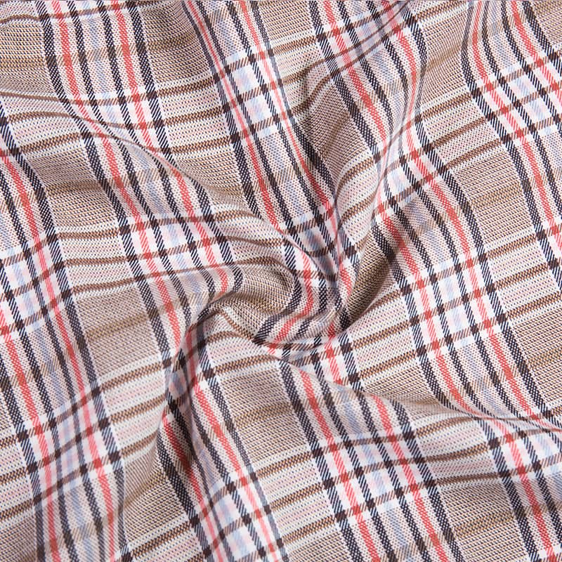 FX55289 Popular Polyester Rayon Spandex Yarn Dyed Check Design Suiting Fabric