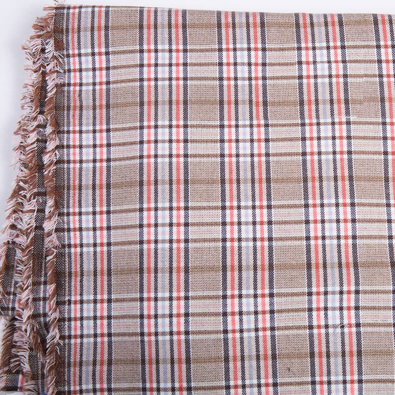 FX55289 Popular Polyester Rayon Spandex Yarn Dyed Check Design Suiting Fabric