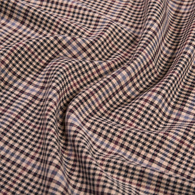 FX55681 Colorful Houndstooth Yarn Dyed Customize Design Tr Spandex Fabric For Suit And Uniforms