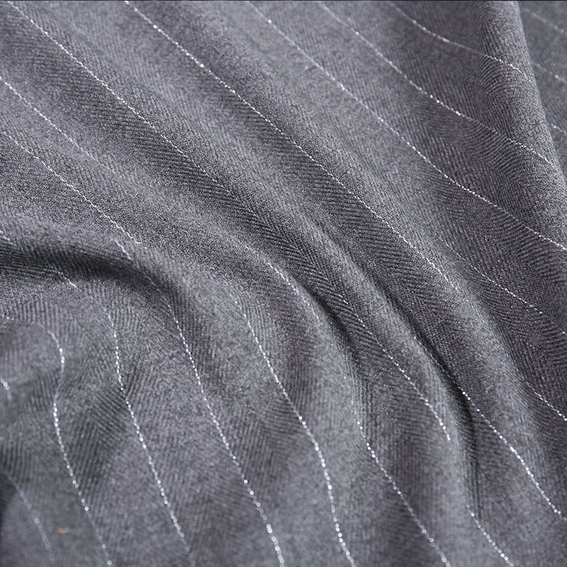 FX55936 Yarn Dyed Stripe Design Polyester Rayon Spandex Suiting Fabric